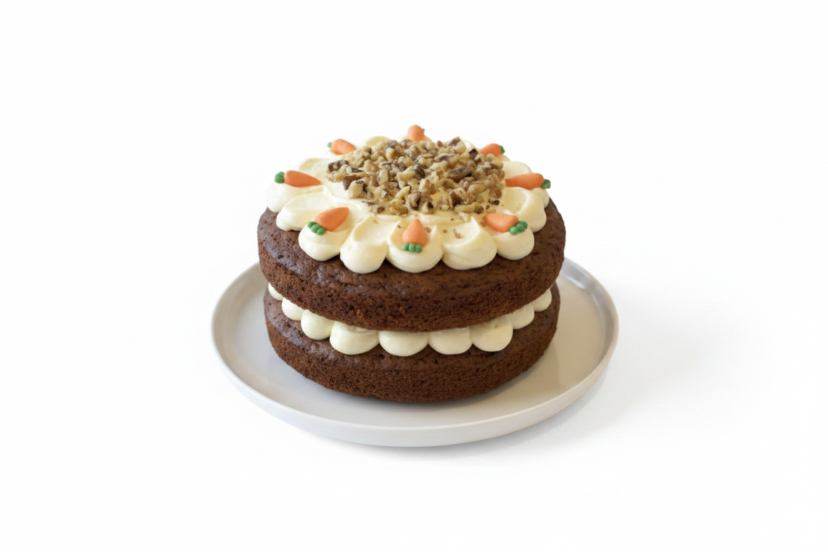 Carrot cake with white background